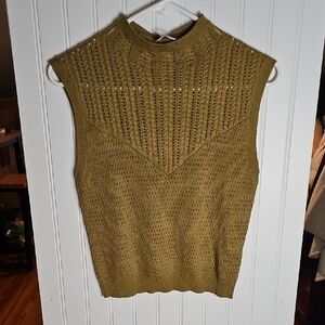 Free People Olive Knit Sleeveless Tank Top